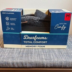 Dearfoams Men's Black Memory Foam Loafers